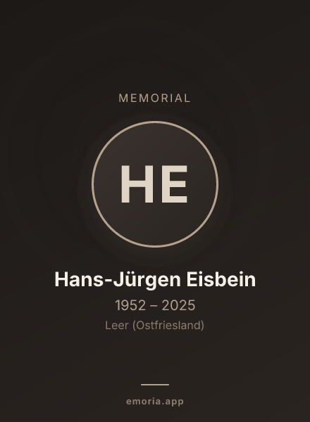 Memorial portrait of Hans-Jürgen Eisbein