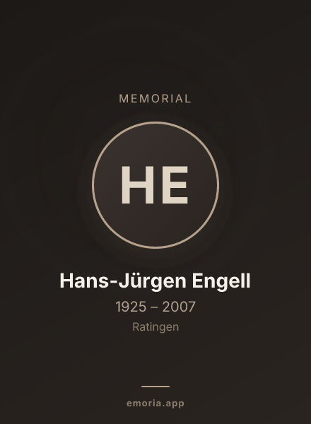 Memorial portrait of Hans-Jürgen Engell