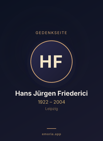 Gedenkportrait von Hans Jürgen Friederici