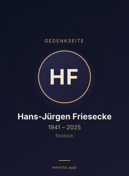 Gedenkportrait von Hans-Jürgen Friesecke