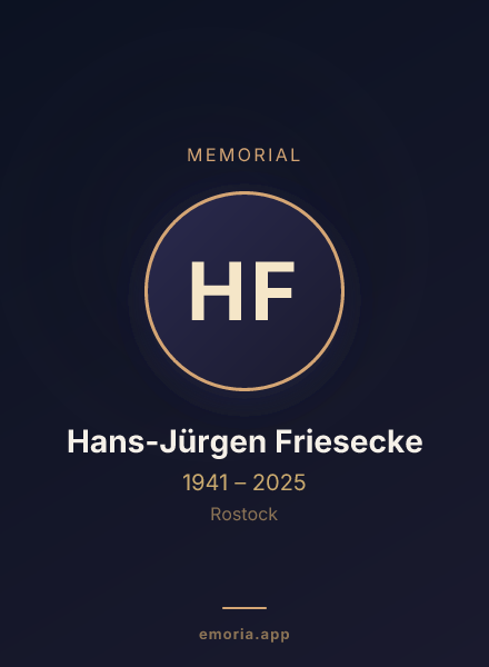 Memorial portrait of Hans-Jürgen Friesecke