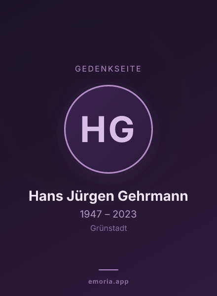 Gedenkportrait von Hans Jürgen Gehrmann