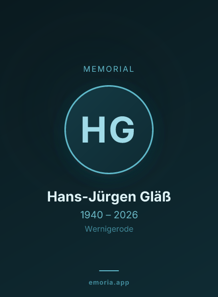 Memorial portrait of Hans-Jürgen Gläß
