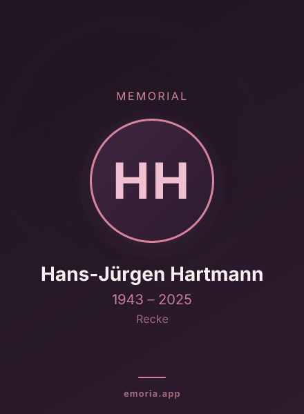 Memorial portrait of Hans-Jürgen Hartmann
