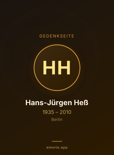 Gedenkportrait von Hans-Jürgen Heß