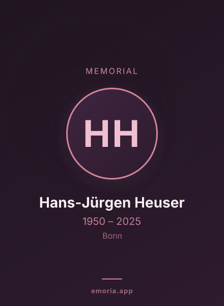 Memorial portrait of Hans-Jürgen Heuser