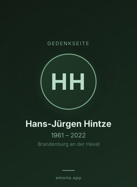 Gedenkportrait von Hans-Jürgen Hintze