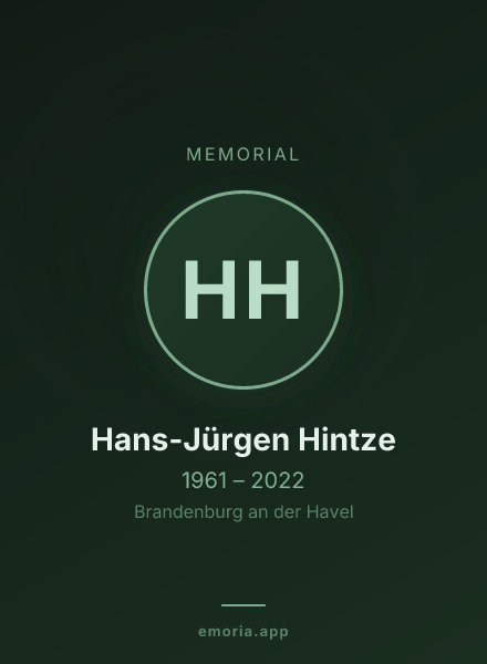 Memorial portrait of Hans-Jürgen Hintze