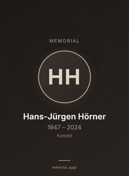 Memorial portrait of Hans-Jürgen Hörner