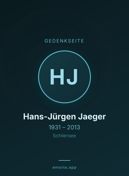 Gedenkportrait von Hans-Jürgen Jaeger