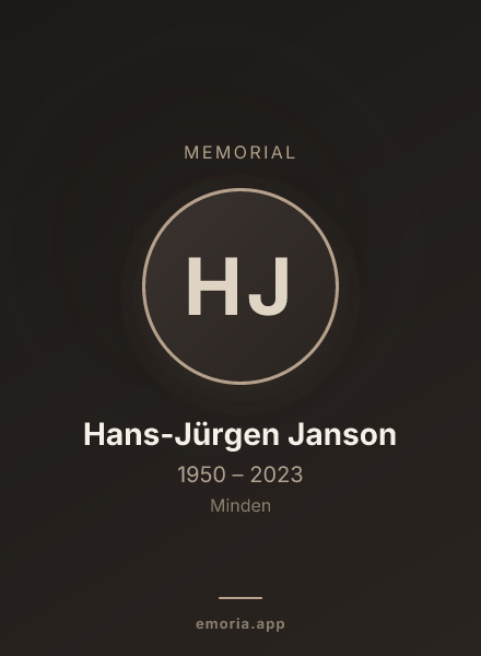 Memorial portrait of Hans-Jürgen Janson