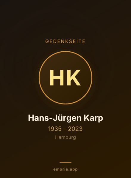 Gedenkportrait von Hans-Jürgen Karp