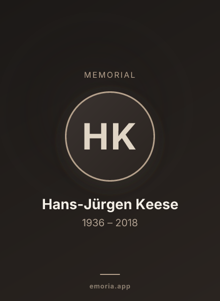 Memorial portrait of Hans-Jürgen Keese