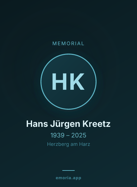 Memorial portrait of Hans Jürgen Kreetz