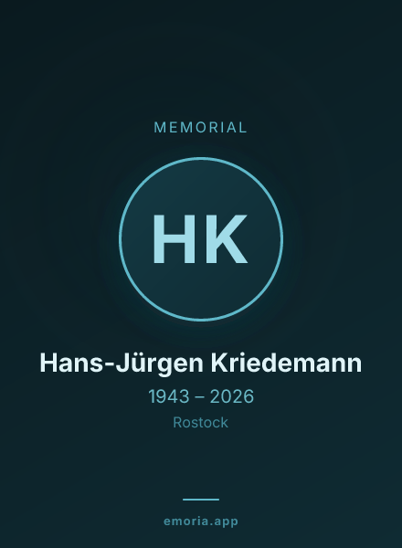 Memorial portrait of Hans-Jürgen Kriedemann