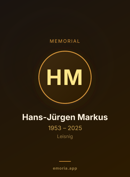 Memorial portrait of Hans-Jürgen Markus