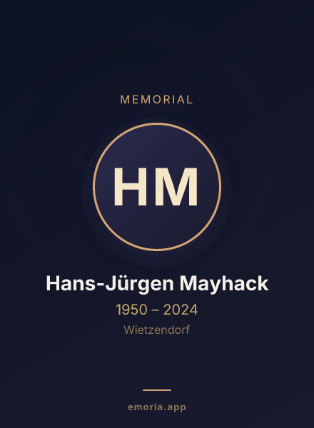 Memorial portrait of Hans-Jürgen Mayhack