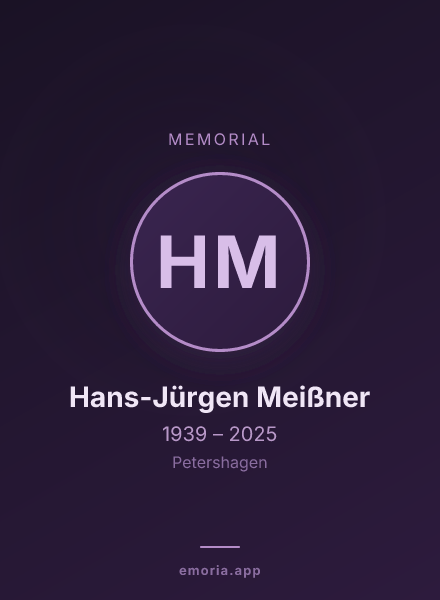 Memorial portrait of Hans-Jürgen Meißner