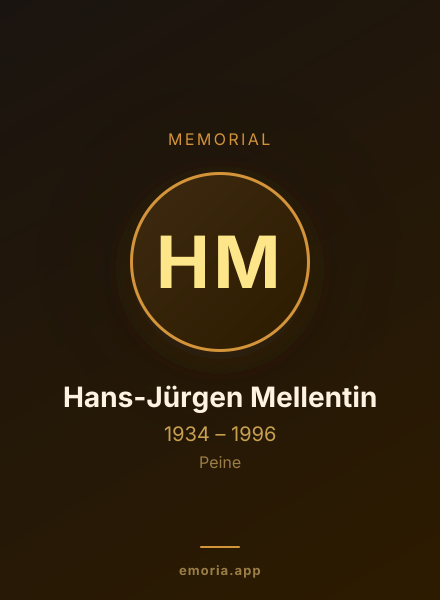 Memorial portrait of Hans-Jürgen Mellentin