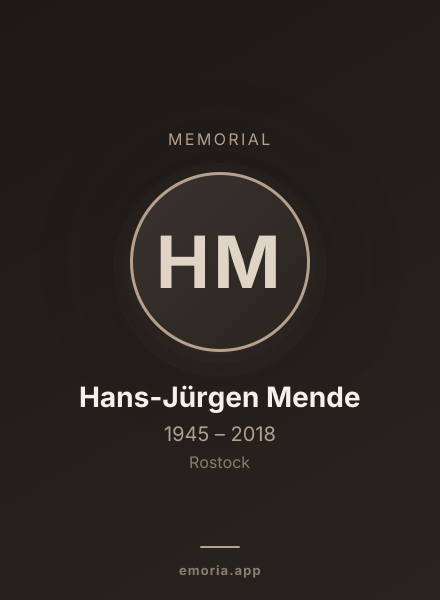 Memorial portrait of Hans-Jürgen Mende
