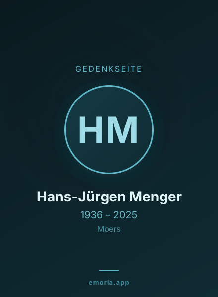 Gedenkportrait von Hans-Jürgen Menger