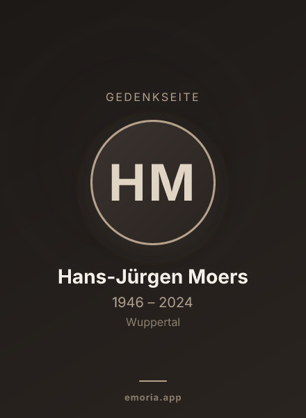 Gedenkportrait von Hans-Jürgen Moers