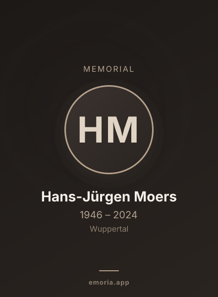 Memorial portrait of Hans-Jürgen Moers