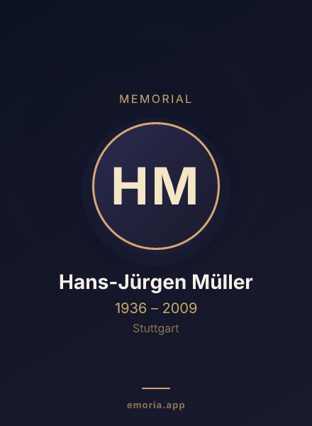 Memorial portrait of Hans-Jürgen Müller