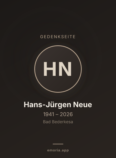 Gedenkportrait von Hans-Jürgen Neue