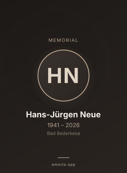 Memorial portrait of Hans-Jürgen Neue