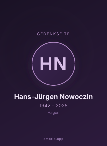 Gedenkportrait von Hans-Jürgen Nowoczin