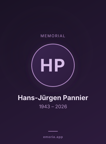 Memorial portrait of Hans-Jürgen Pannier
