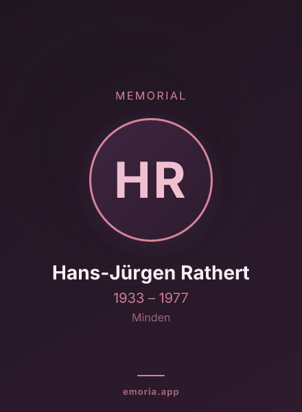 Memorial portrait of Hans-Jürgen Rathert