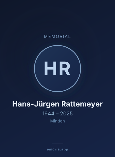 Memorial portrait of Hans-Jürgen Rattemeyer