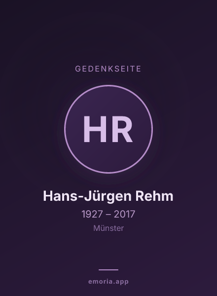 Gedenkportrait von Hans-Jürgen Rehm
