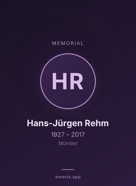 Memorial portrait of Hans-Jürgen Rehm