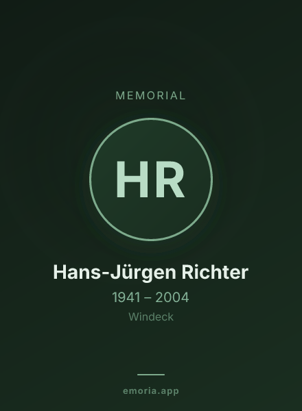Memorial portrait of Hans-Jürgen Richter