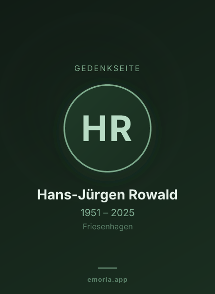 Gedenkportrait von Hans-Jürgen Rowald