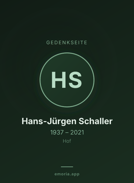 Gedenkportrait von Hans-Jürgen Schaller