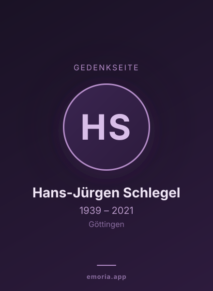 Gedenkportrait von Hans-Jürgen Schlegel