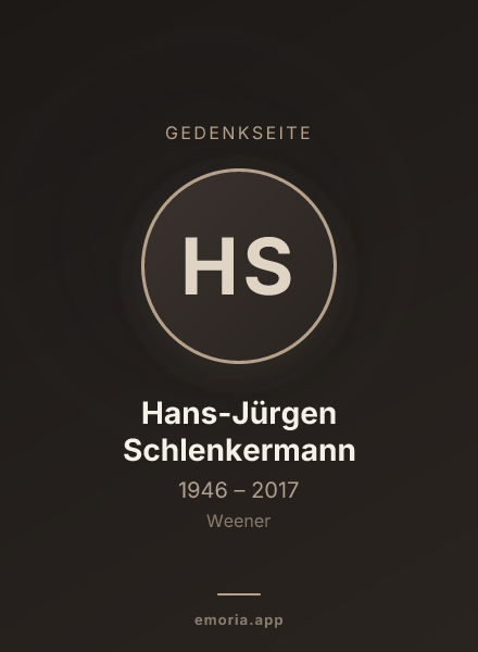 Gedenkportrait von Hans-Jürgen Schlenkermann