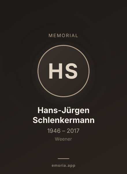 Memorial portrait of Hans-Jürgen Schlenkermann