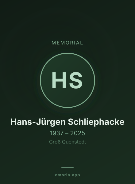 Memorial portrait of Hans-Jürgen Schliephacke