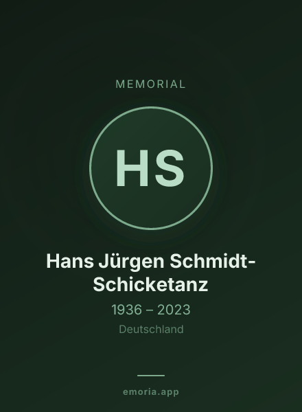 Memorial portrait of Hans Jürgen Schmidt-Schicketanz