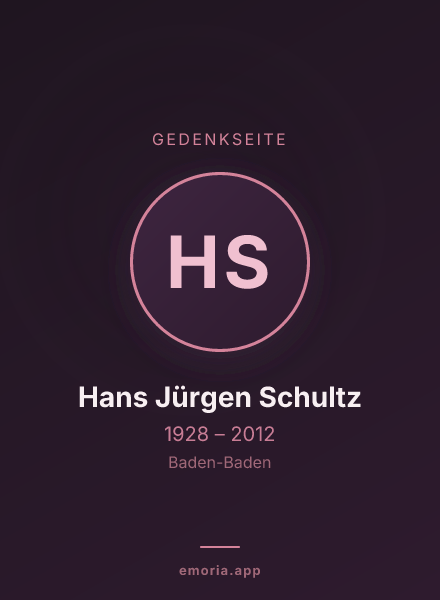 Gedenkportrait von Hans Jürgen Schultz
