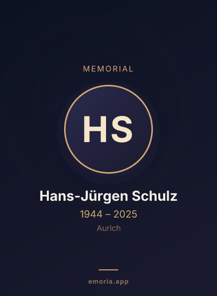 Memorial portrait of Hans-Jürgen Schulz