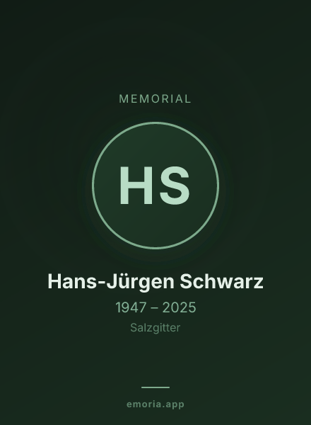 Memorial portrait of Hans-Jürgen Schwarz