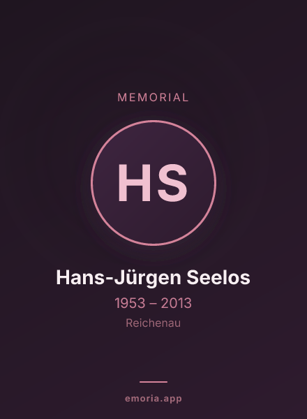 Memorial portrait of Hans-Jürgen Seelos