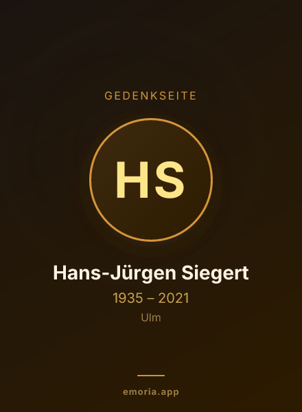 Gedenkportrait von Hans-Jürgen Siegert