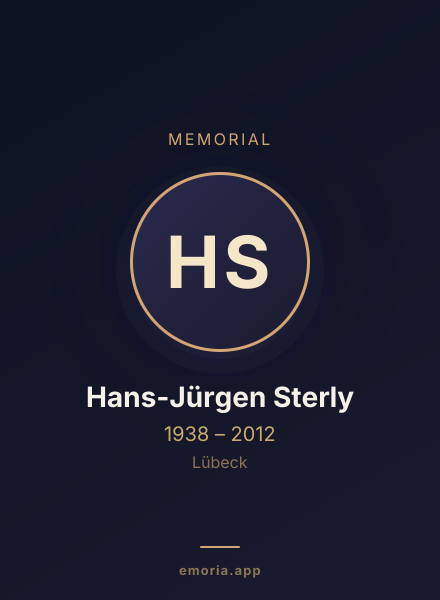 Memorial portrait of Hans-Jürgen Sterly